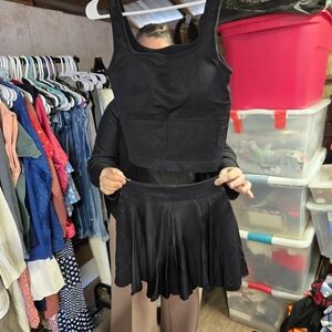 Black Women's Tank And Skirt Set